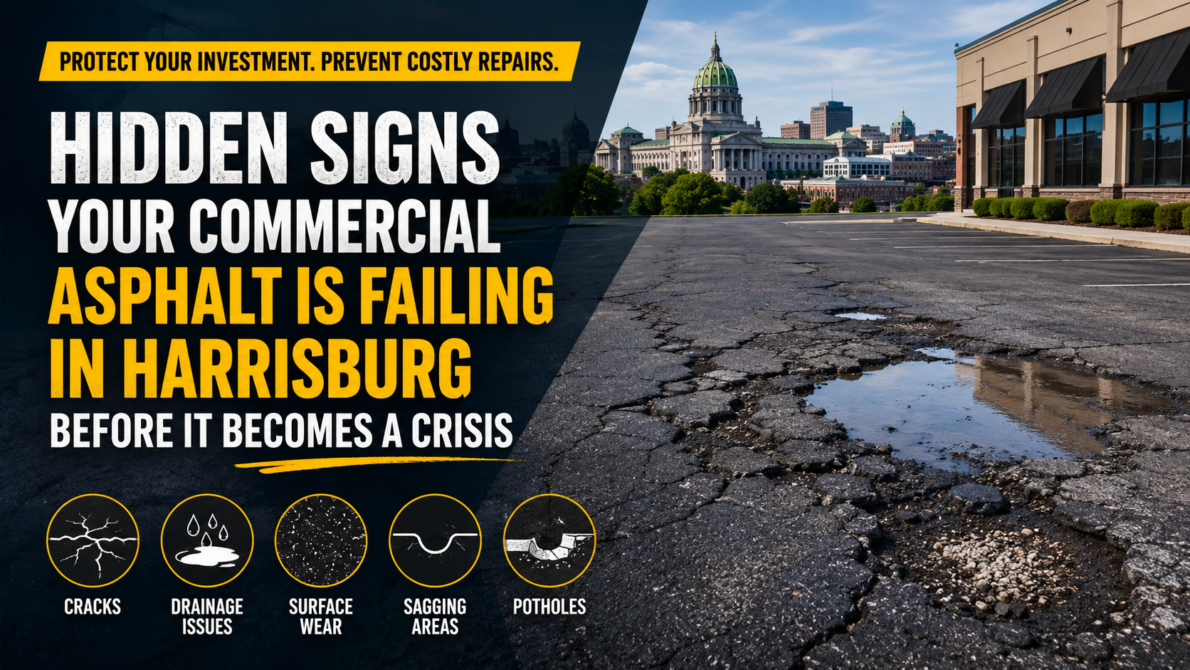 Hidden Signs Your Commercial Asphalt Is Failing in Harrisburg Before It Becomes a Crisis